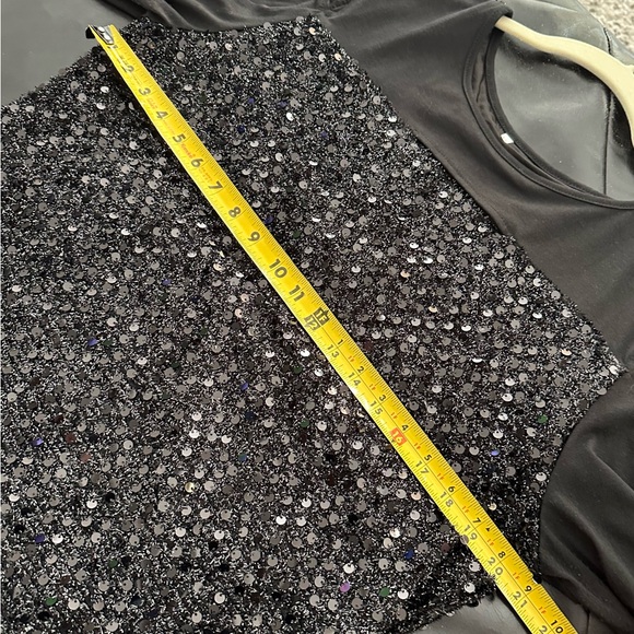 Final Markdown- Black Sequin Bare Shoulder Top - Picture 8 of 9